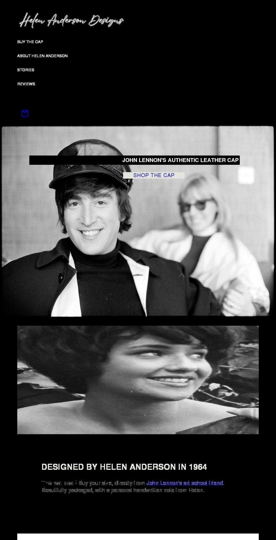 johnlennonleathercap.com — Shopify storefront screenshot