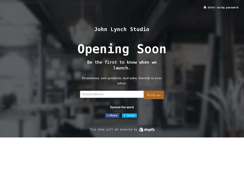 johnlynchstudio.com shopify website screenshot