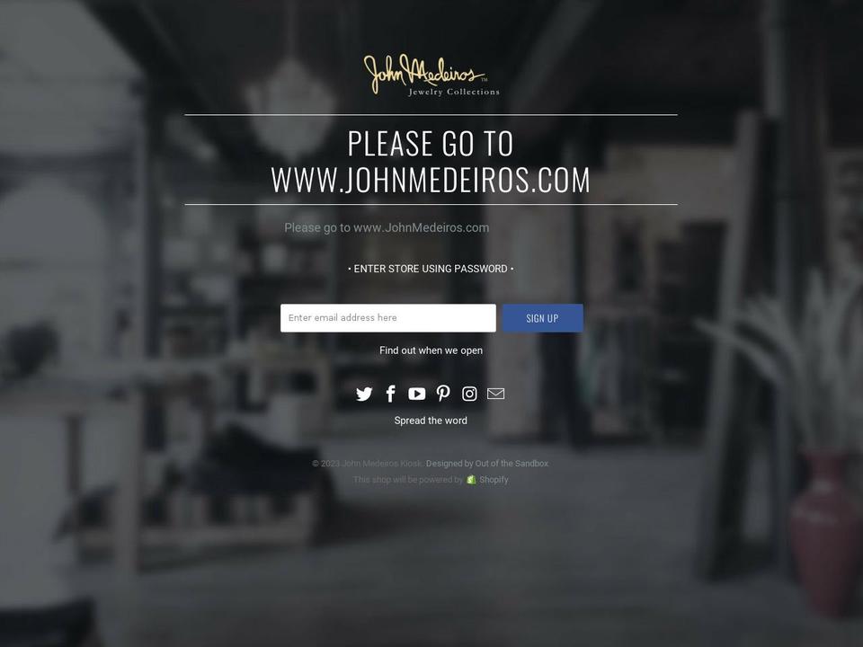 johnmedeiroskiosk.com — Shopify storefront screenshot