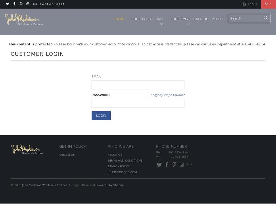 johnmedeirospartner.com — Shopify storefront screenshot