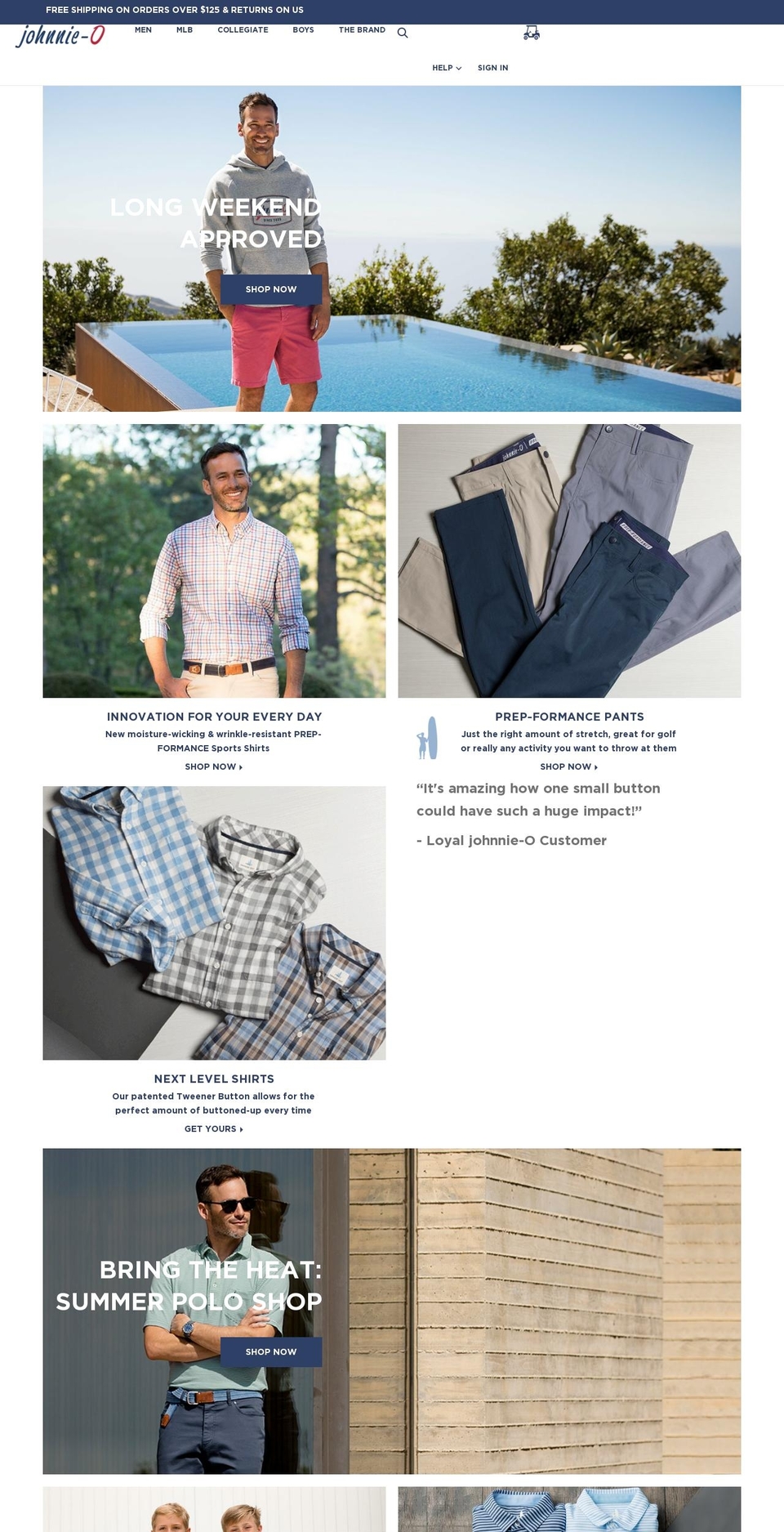 johnnie-o.com shopify website screenshot