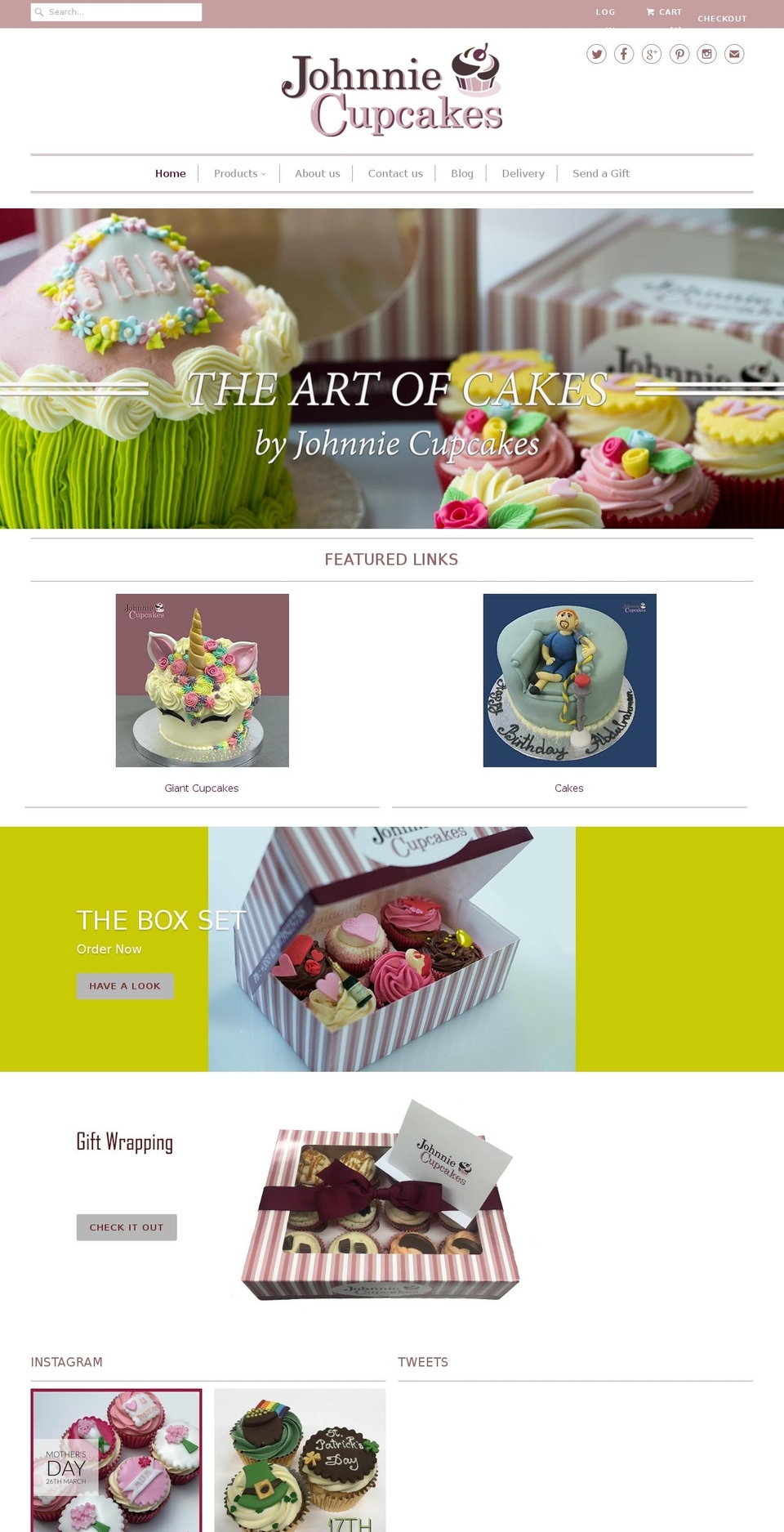 johnniecupcakes.com shopify website screenshot
