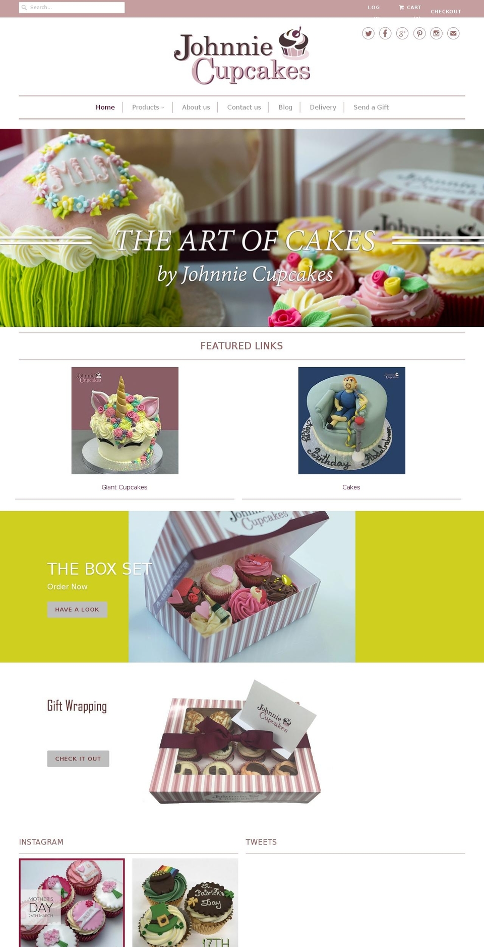 johnniecupcakes.ie shopify website screenshot