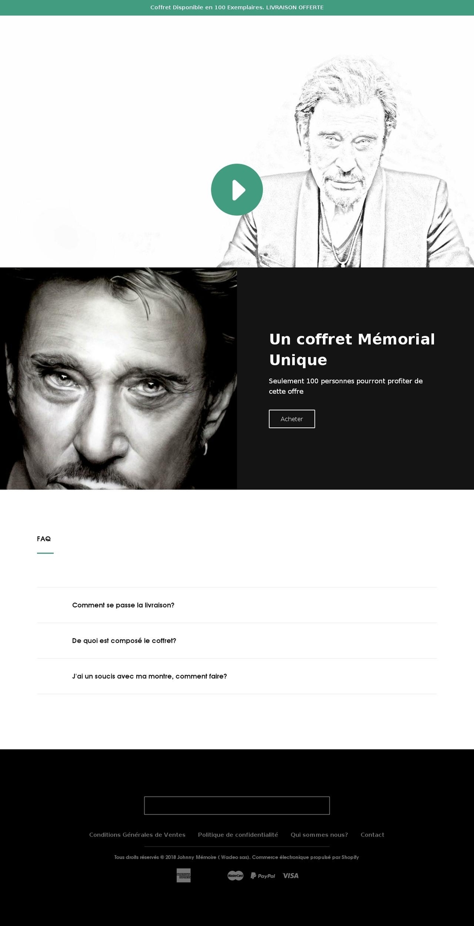 johnny-memoire.myshopify.com shopify website screenshot