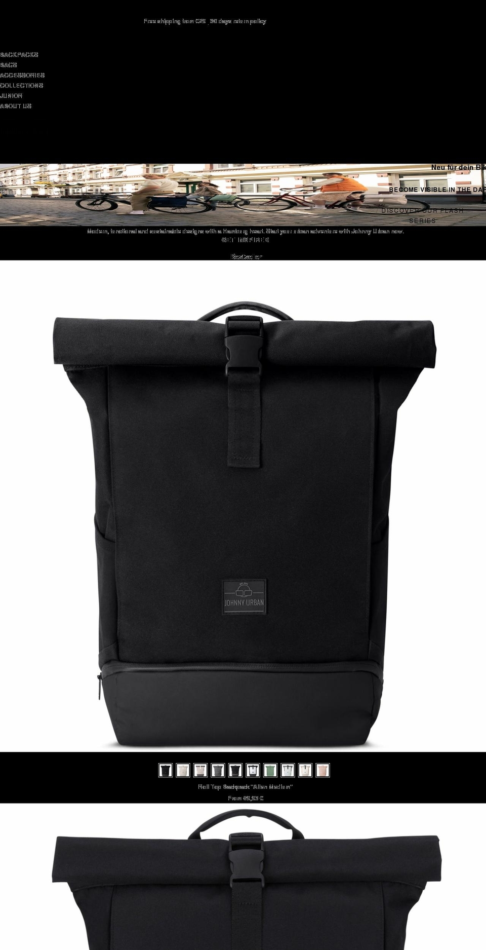 johnny-urban.com shopify website screenshot