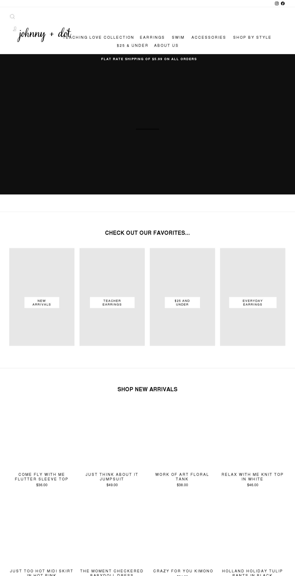 johnnyanddot.com shopify website screenshot