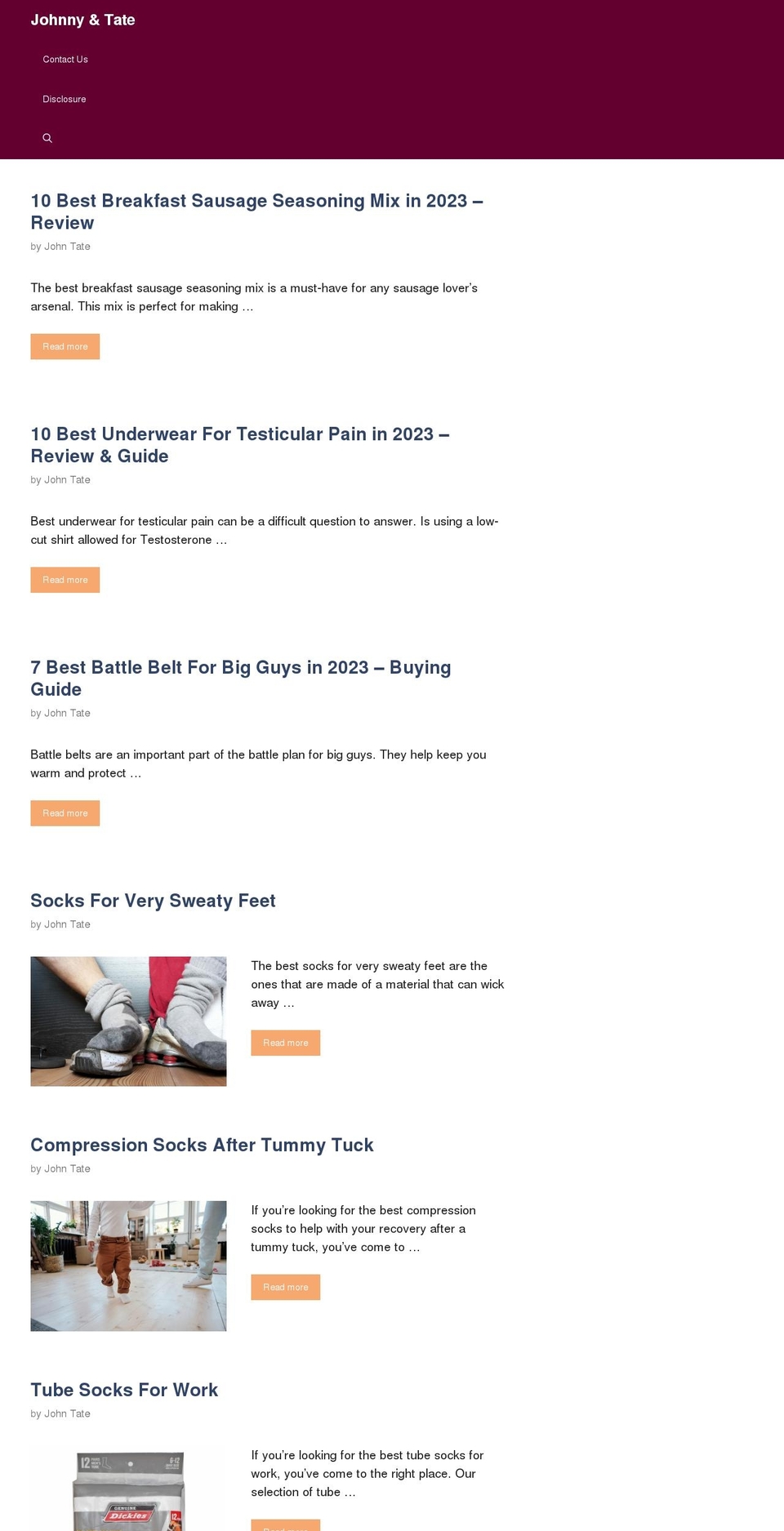 johnnyandtate.com — Shopify storefront screenshot