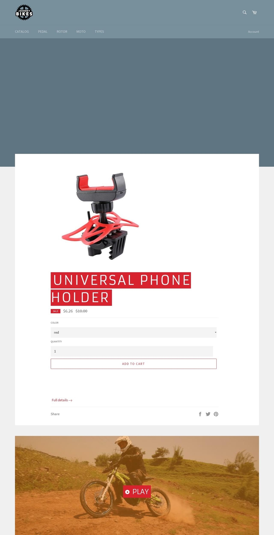johnnybikes.com — Shopify storefront screenshot