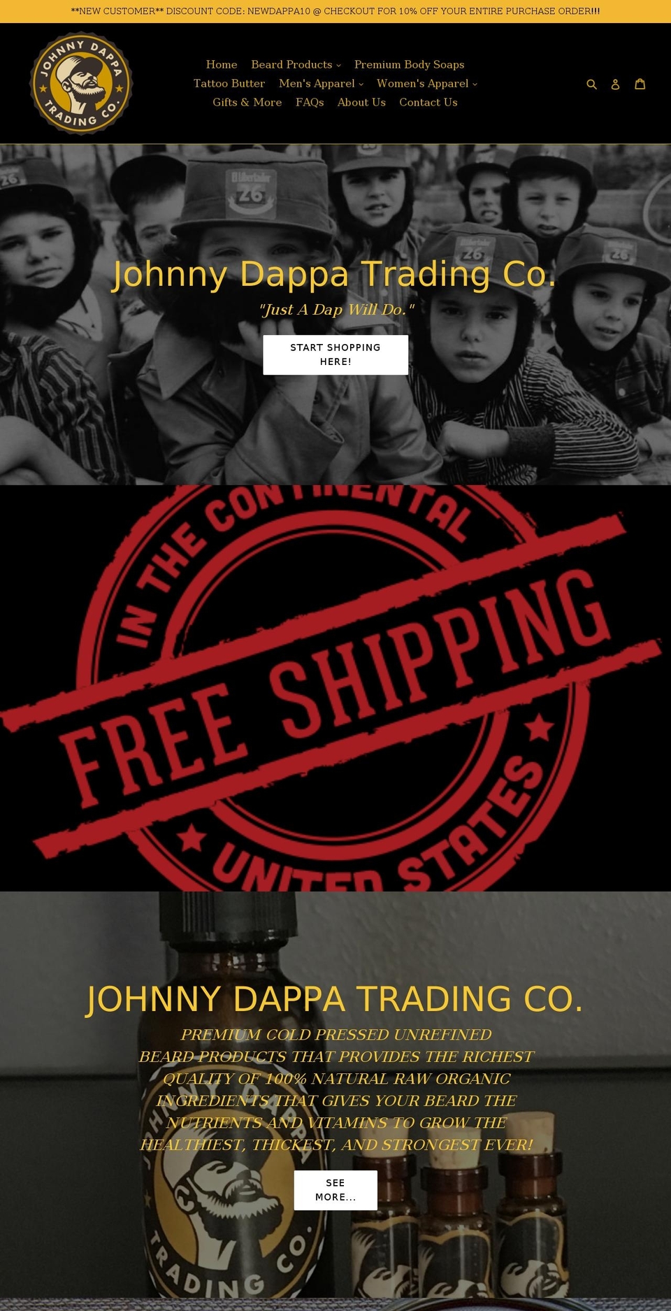 johnnydappa.com — Shopify storefront screenshot