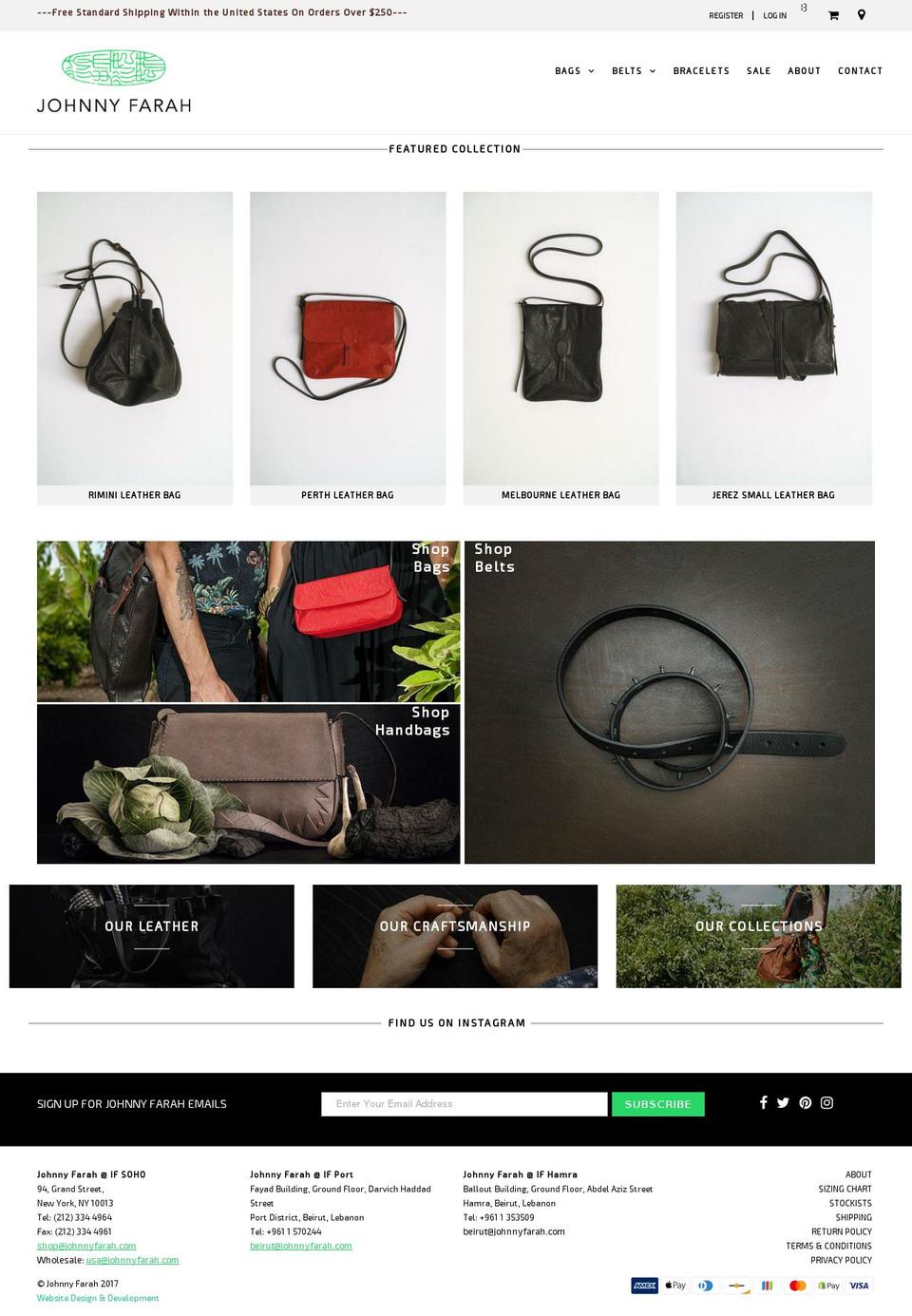 johnnyfarah.biz shopify website screenshot