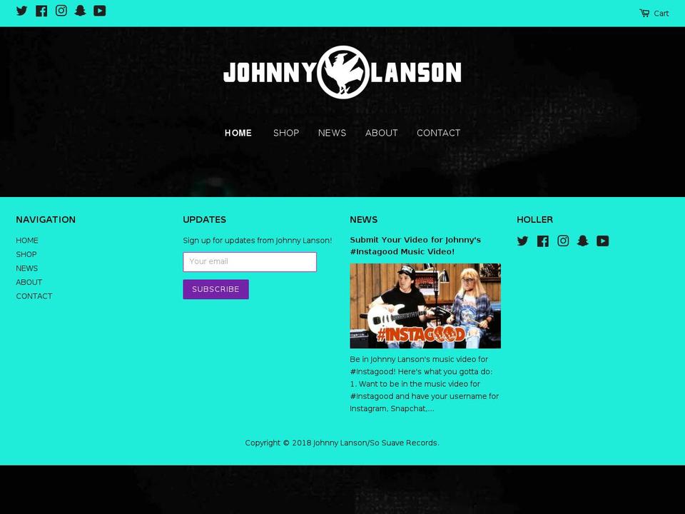 johnnylanson.com shopify website screenshot