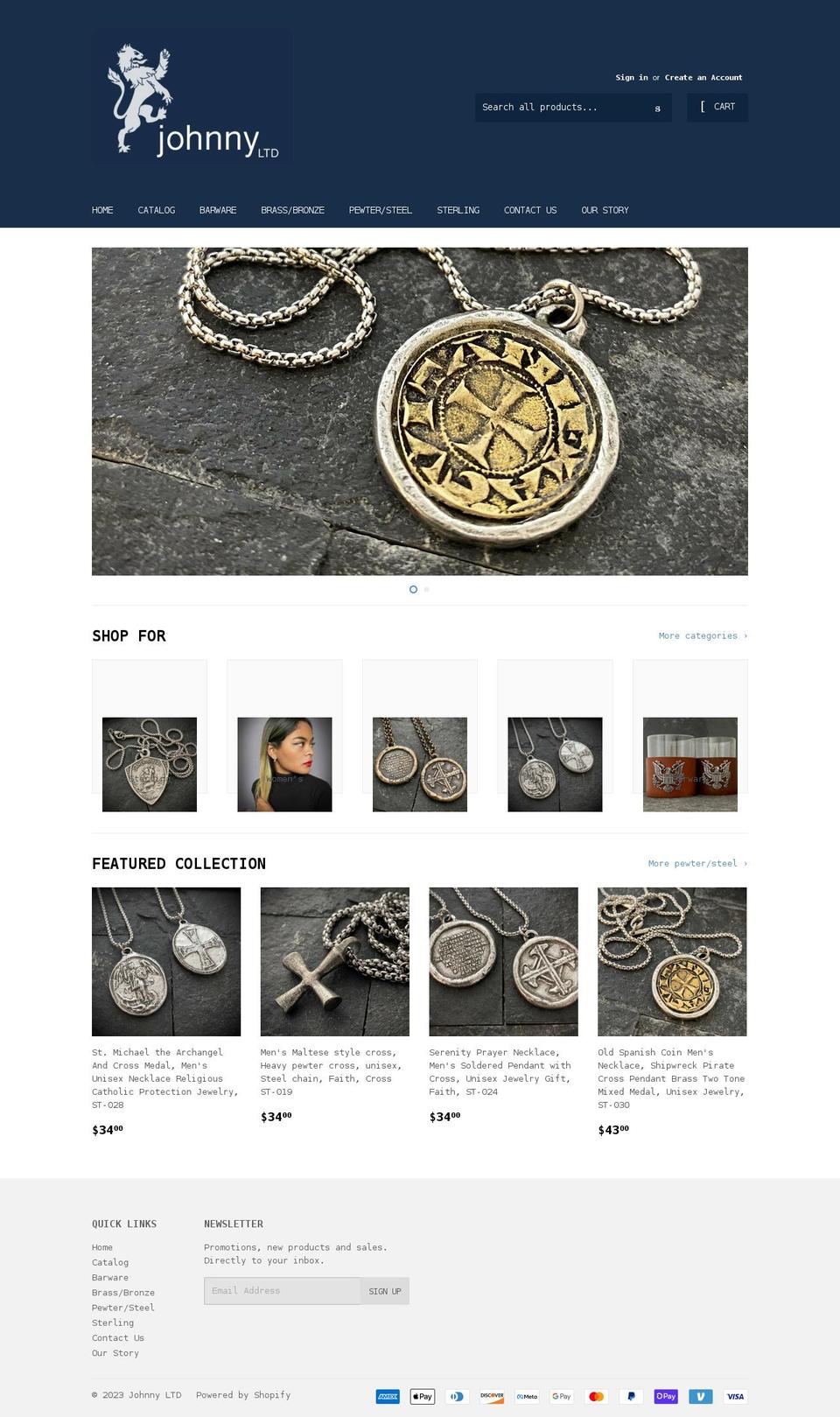 johnnyltd.myshopify.com shopify website screenshot