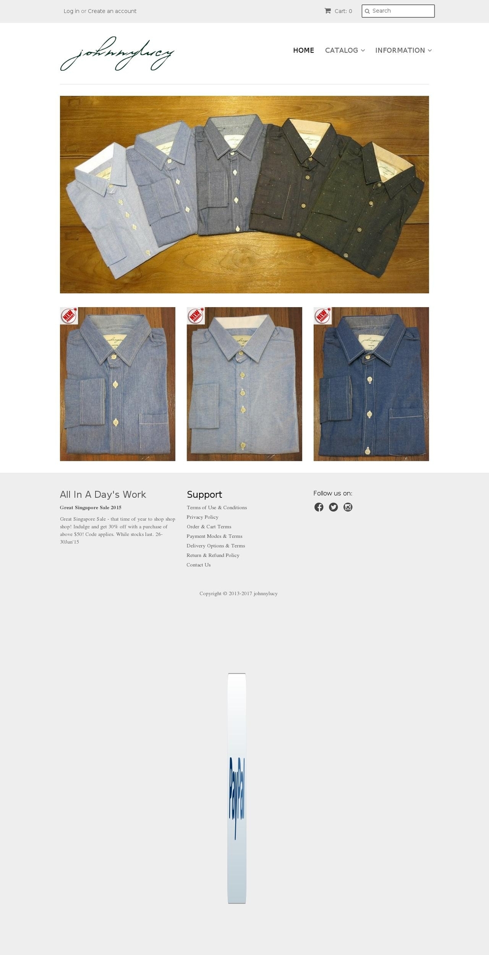 johnnylucy.com shopify website screenshot