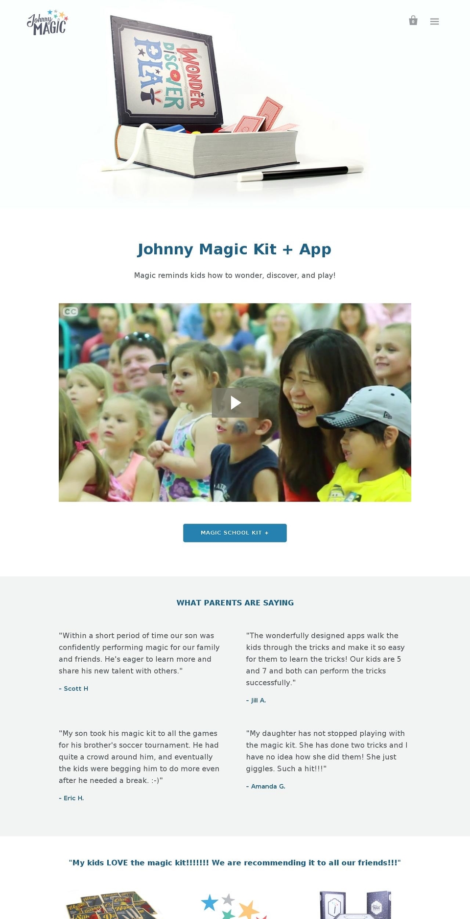 johnnymagicshow.com shopify website screenshot
