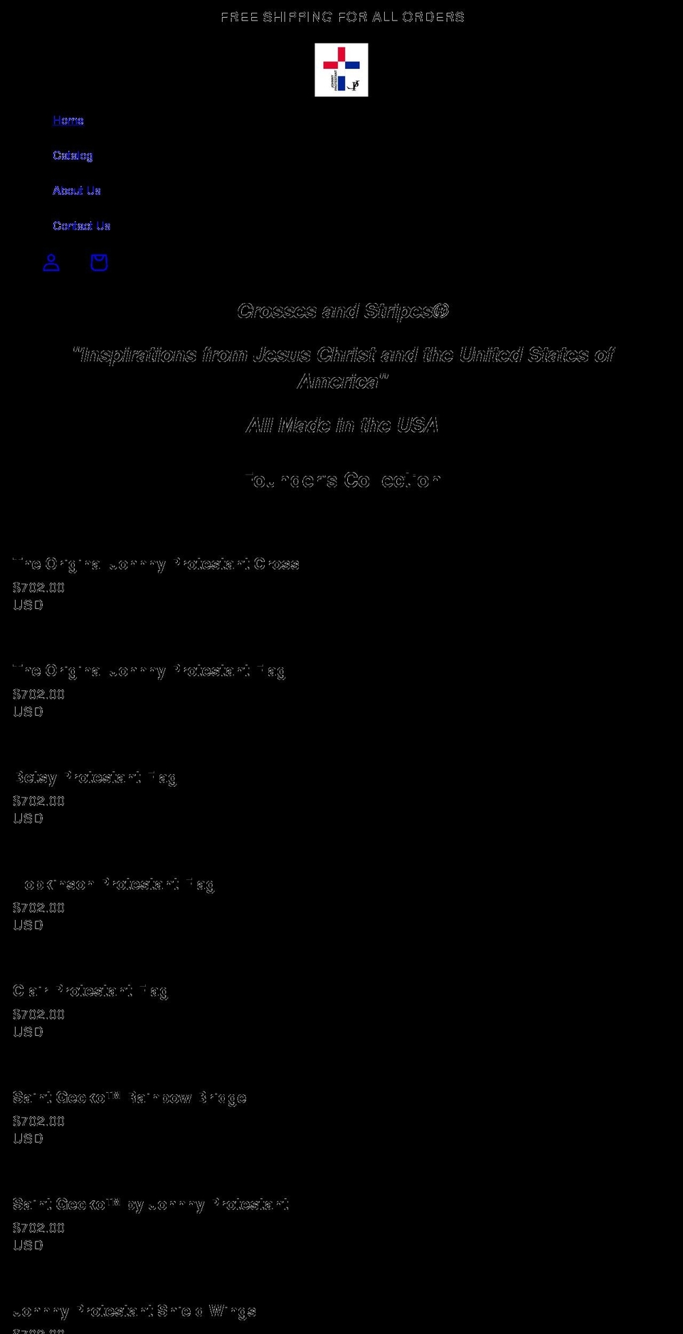 johnnyprotestant.com shopify website screenshot