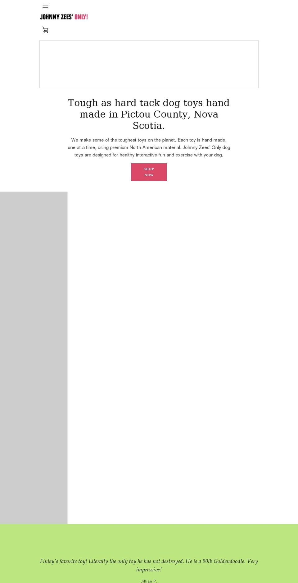 johnnyzeesonly.com shopify website screenshot