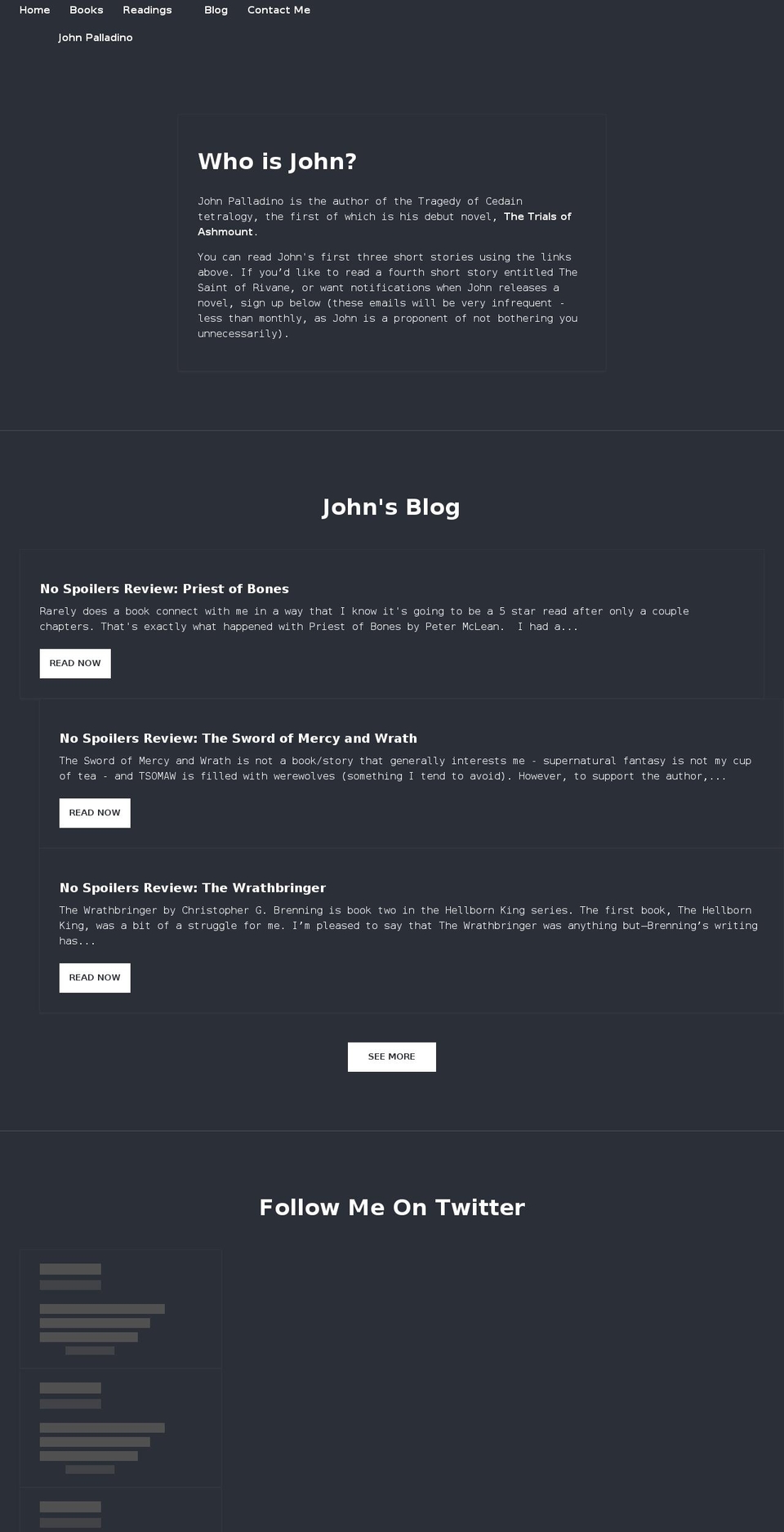 Reach Shopify theme site example johnpalladino.com