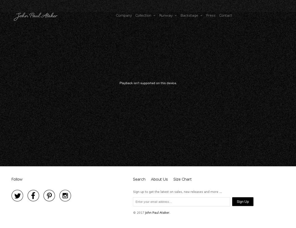 johnpaulataker.com shopify website screenshot