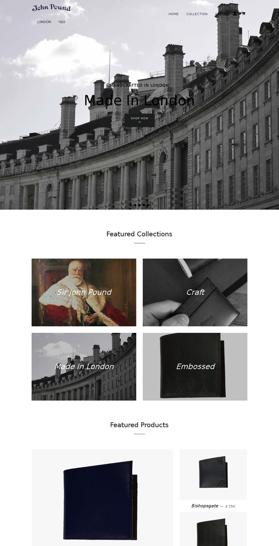 johnpoundlondon.com shopify website screenshot