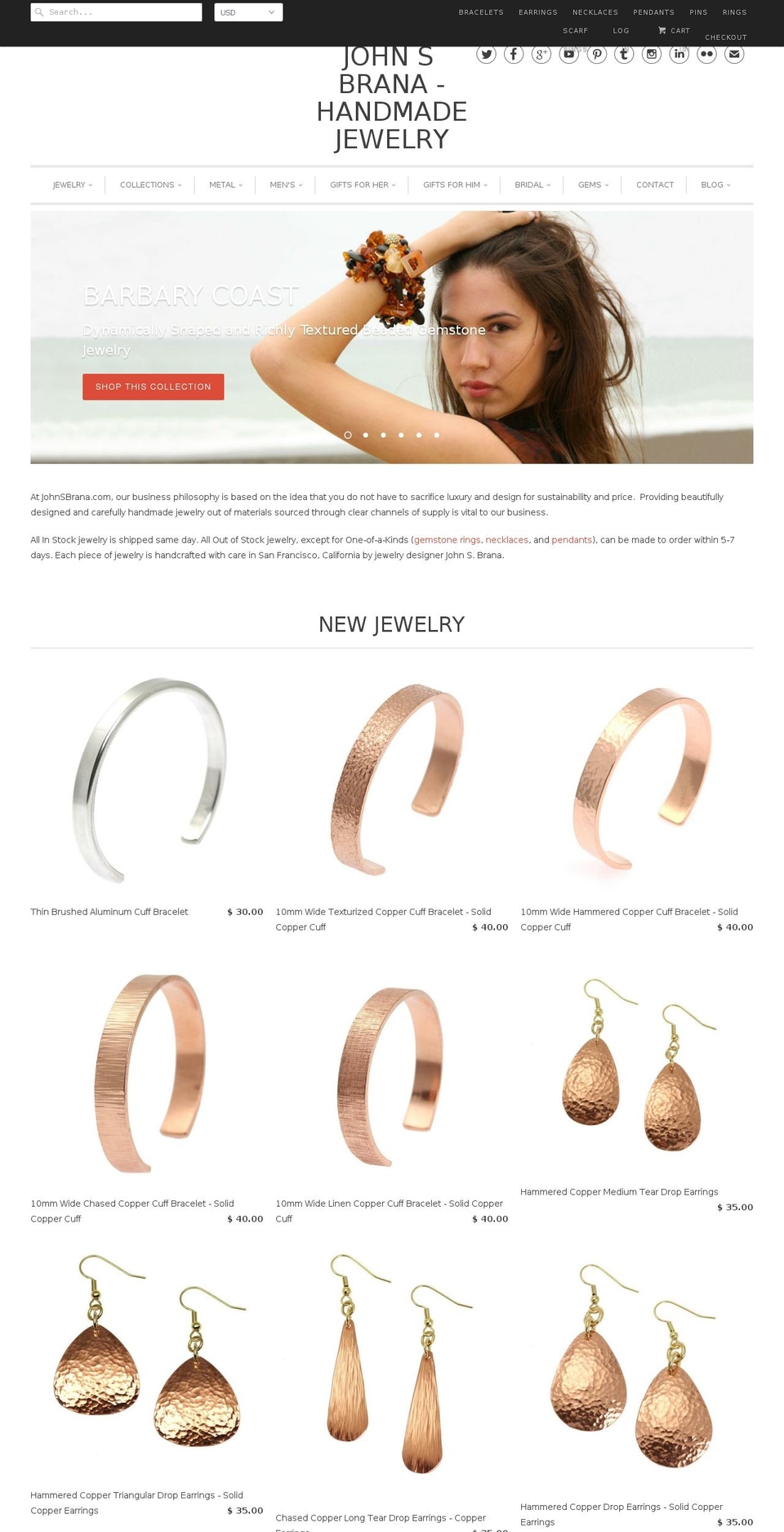 johnsbrana.com shopify website screenshot