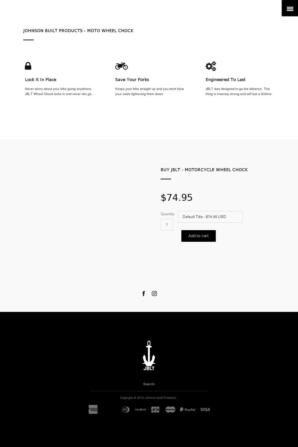 johnsonbuiltproducts.com — Shopify storefront screenshot