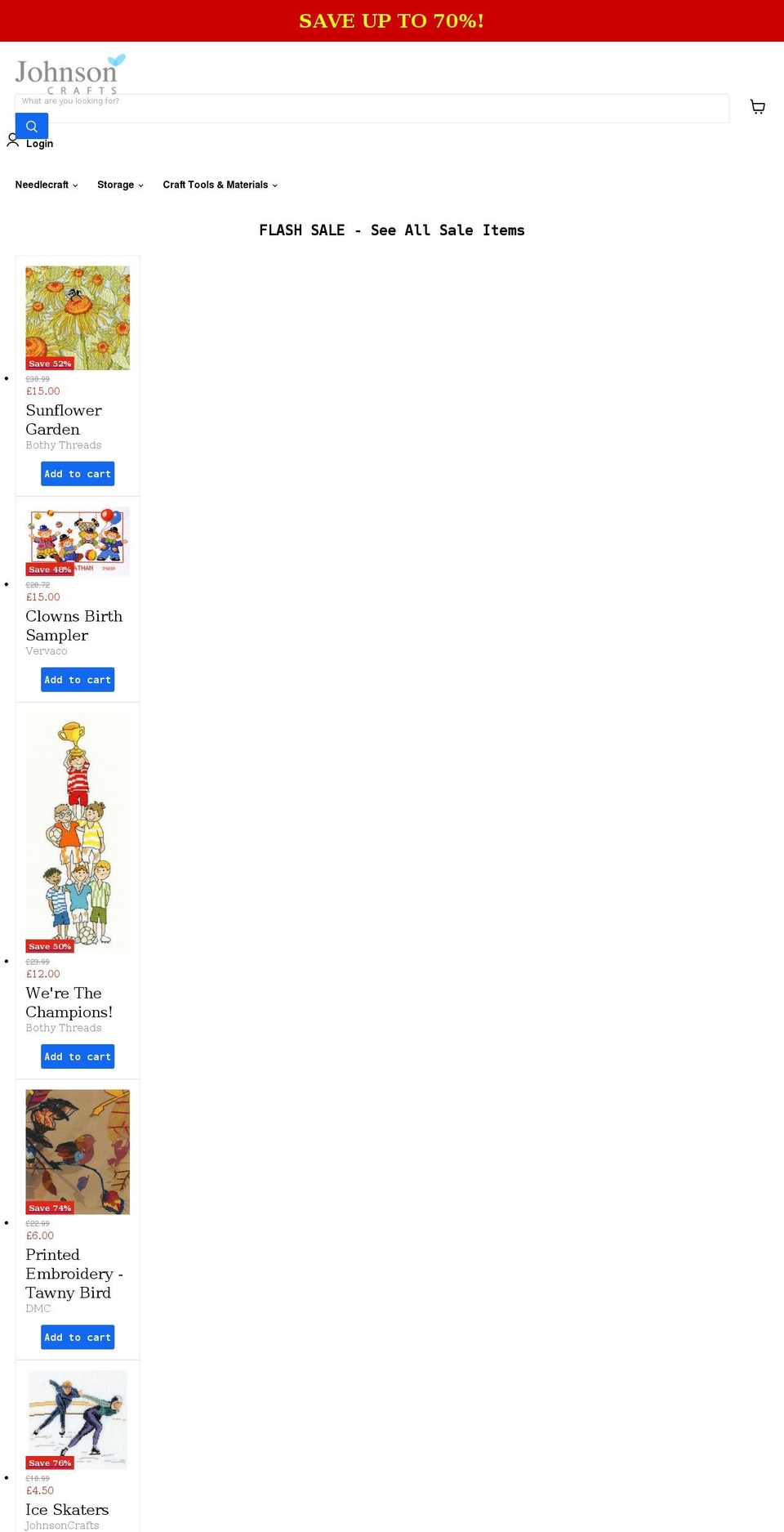 johnsoncrafts.co.uk shopify website screenshot