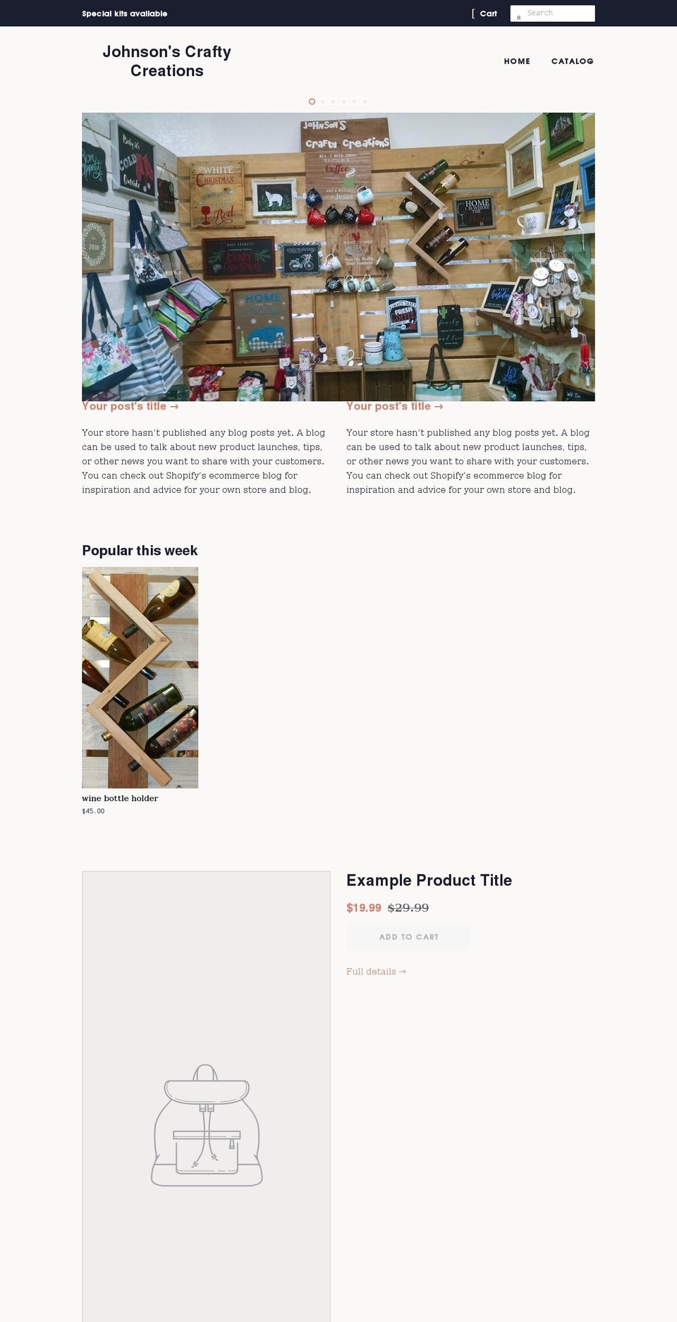 johnsonscraftycreations.com shopify website screenshot