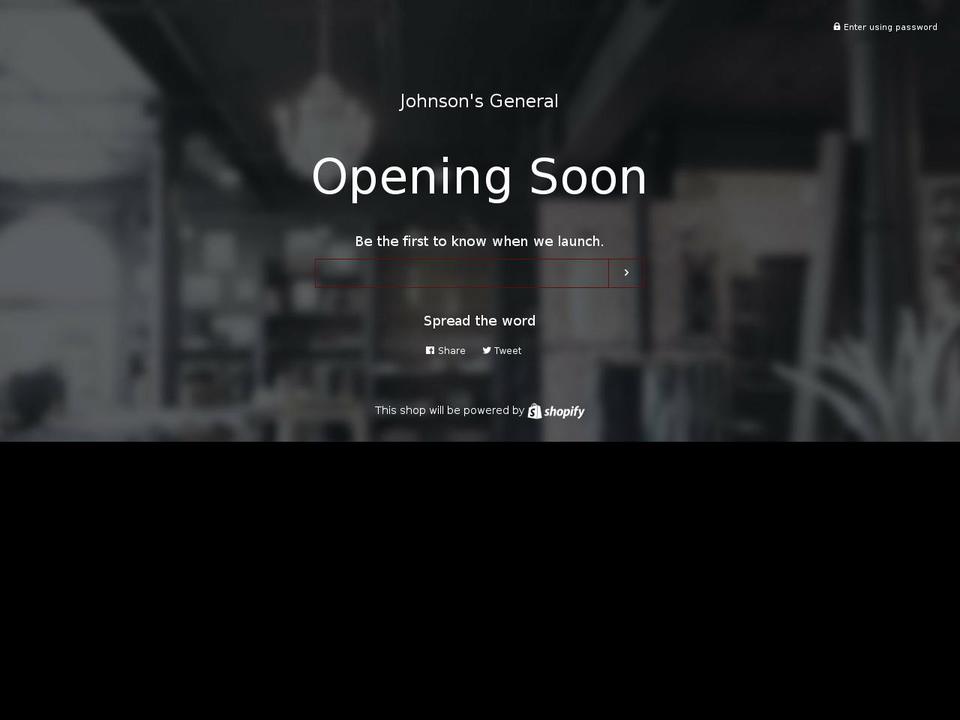 johnsonsgeneral.com — Shopify storefront screenshot