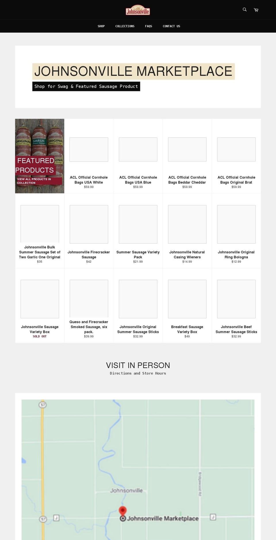 johnsonvillemarketplace.com shopify website screenshot