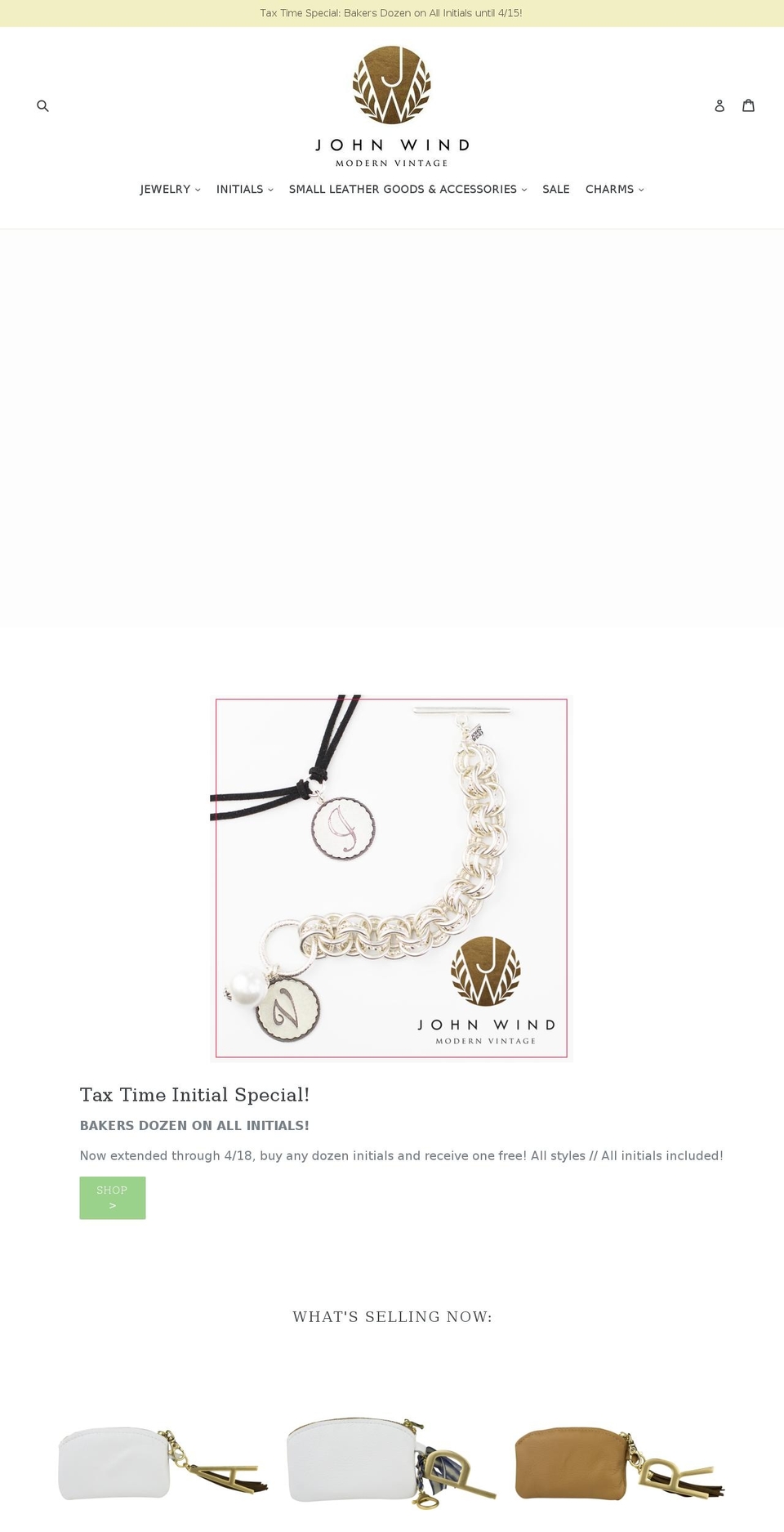 johnwindwholesale.com shopify website screenshot