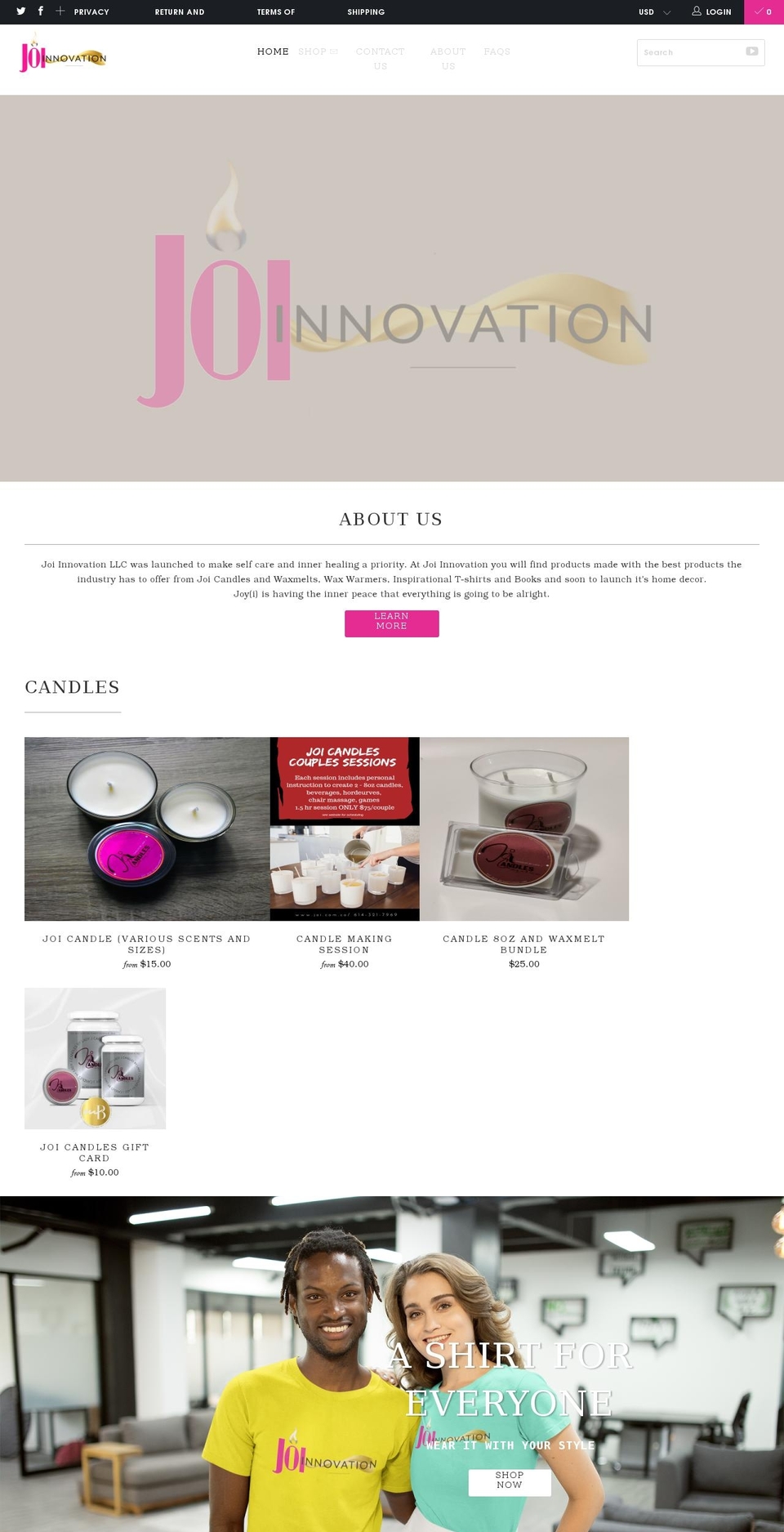 joi.com.co shopify website screenshot