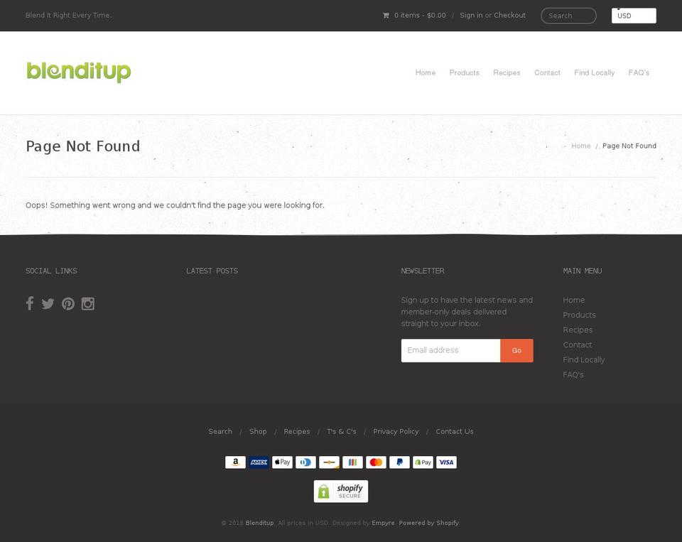 joinblenditup.com — Shopify storefront screenshot