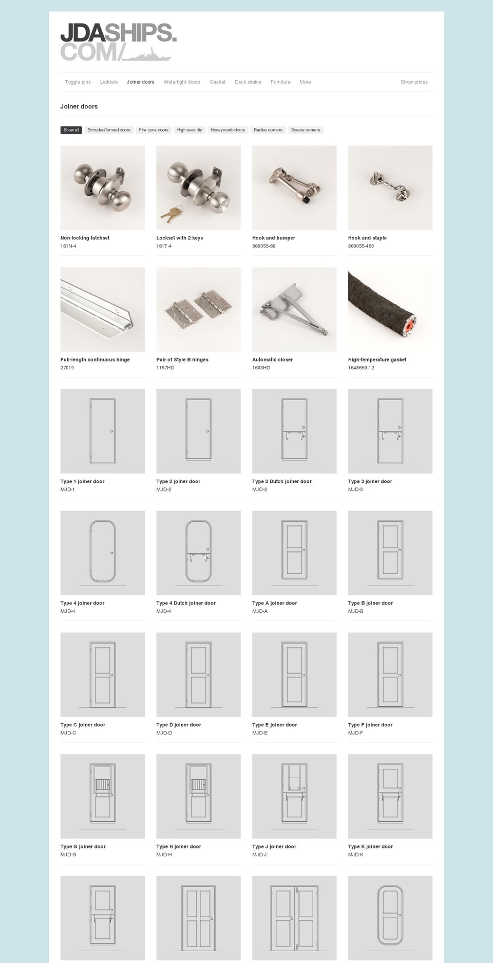joinerdoors.com shopify website screenshot