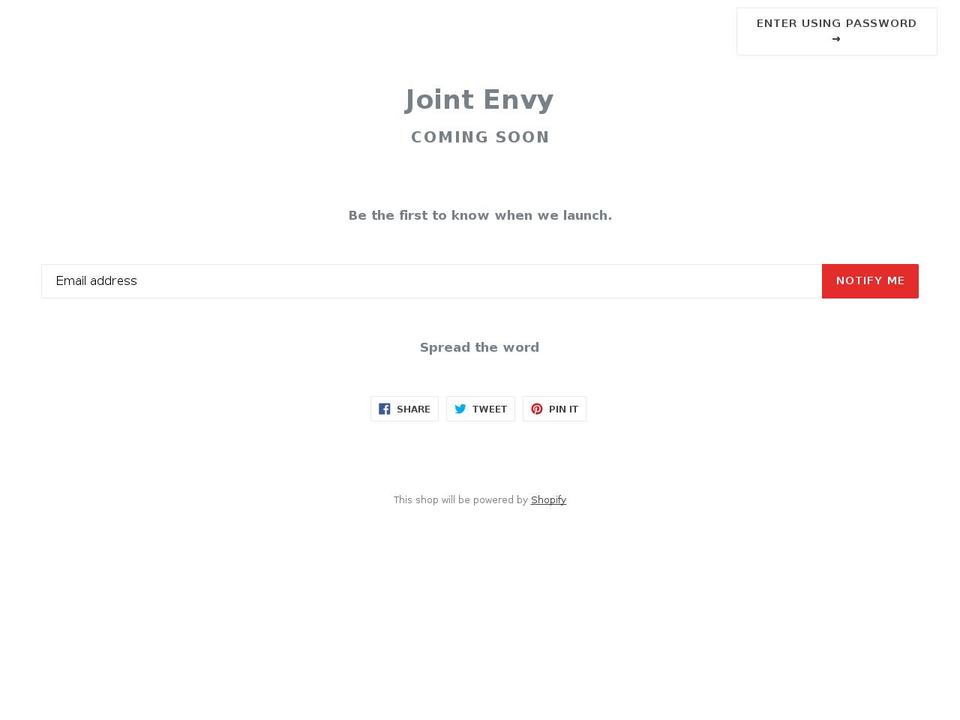 jointenvy.com — Shopify storefront screenshot