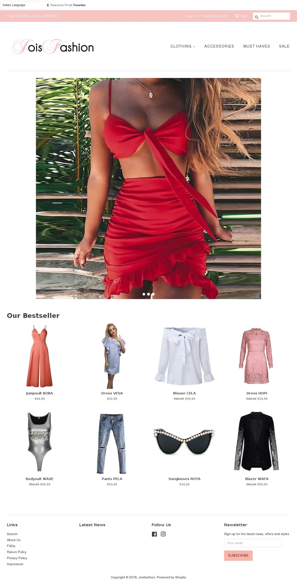 joisfashion.com shopify website screenshot