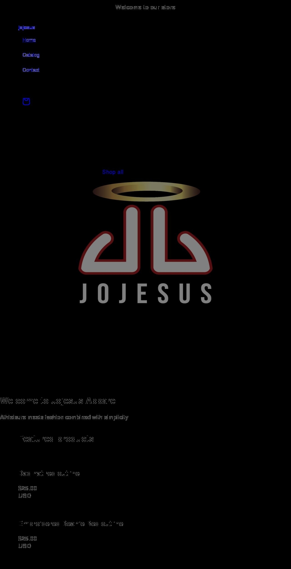 jojesus.com shopify website screenshot