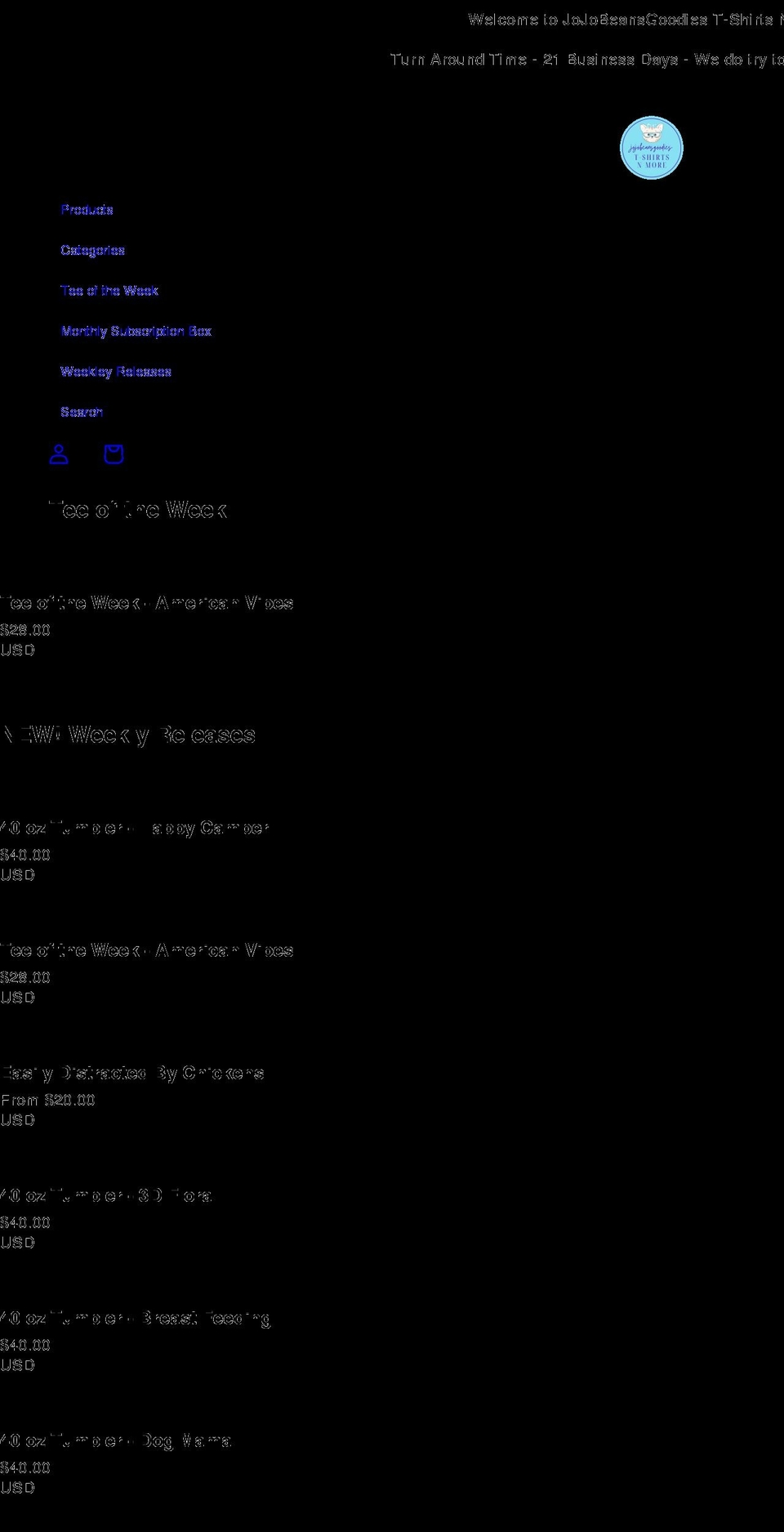 jojobeansgoodies.com shopify website screenshot