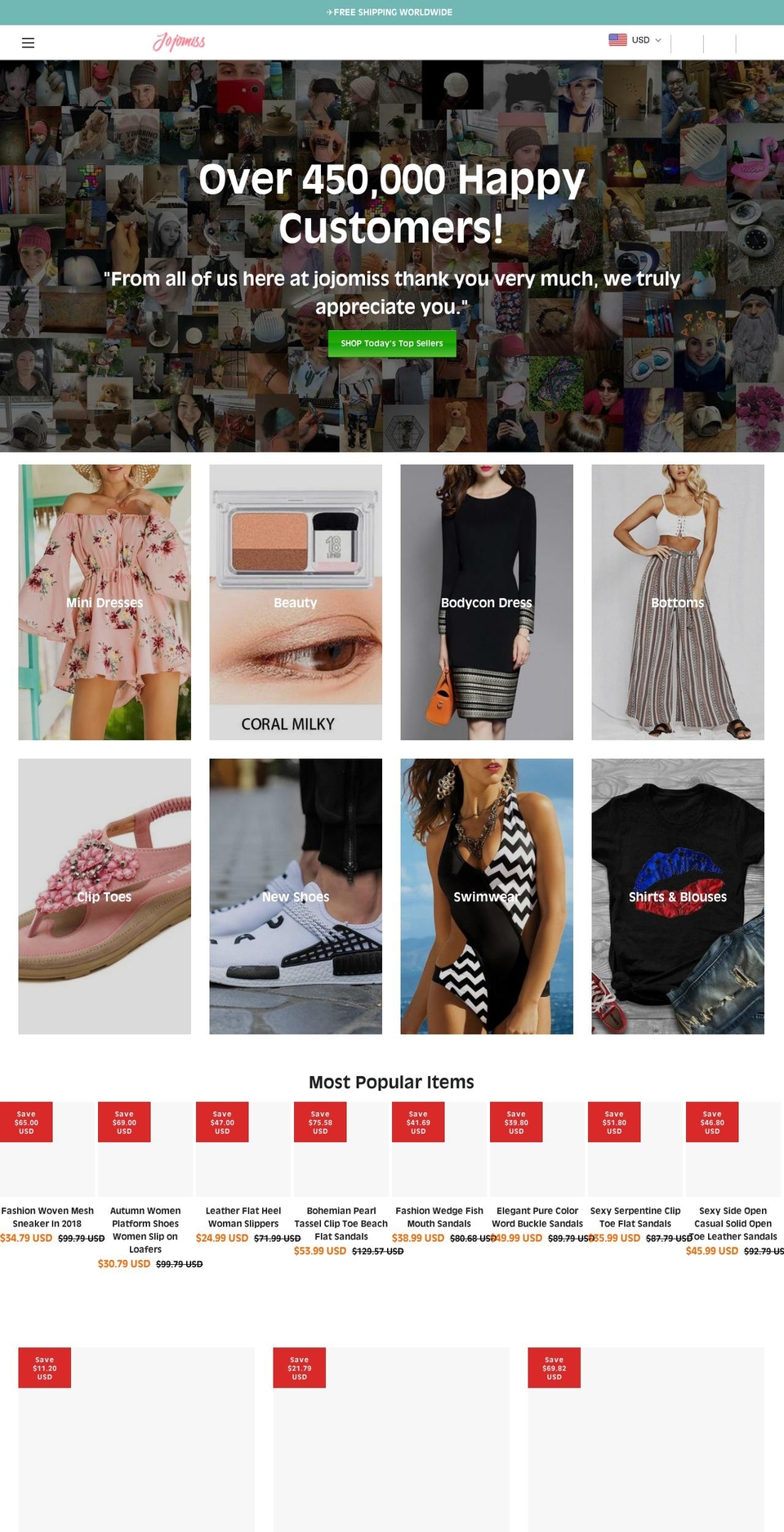 2018.8.9 Shopify theme site example jojomiss.com