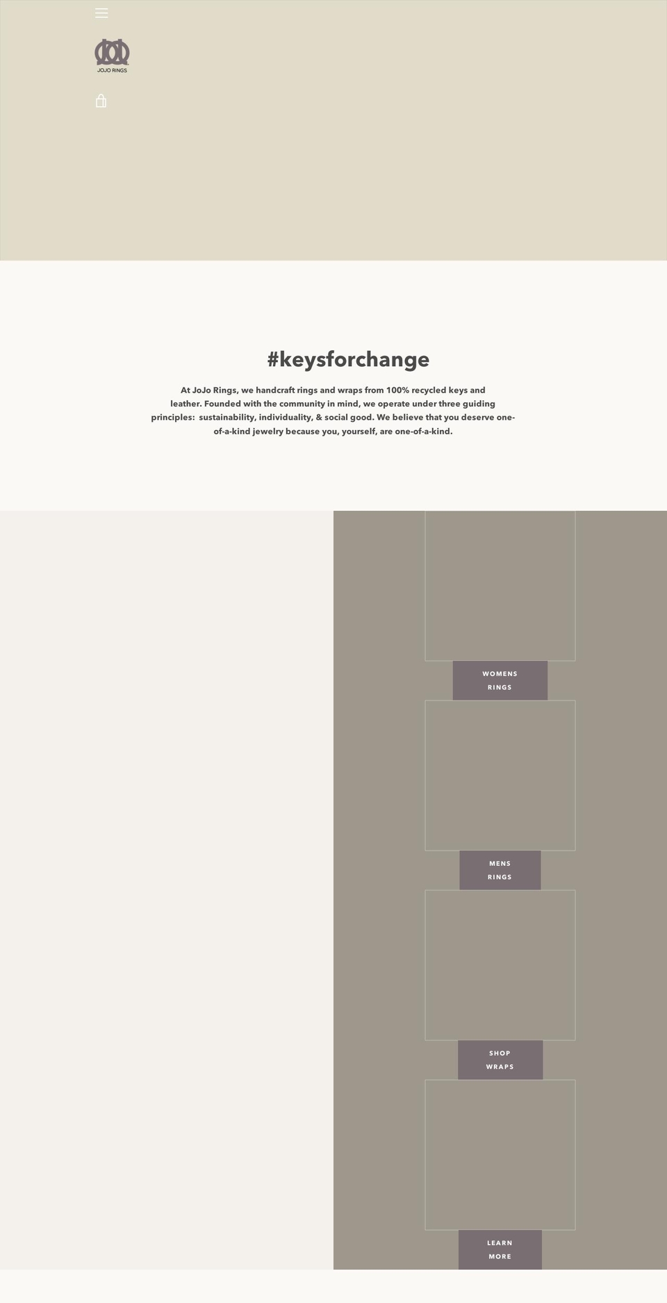 jojorings.com shopify website screenshot
