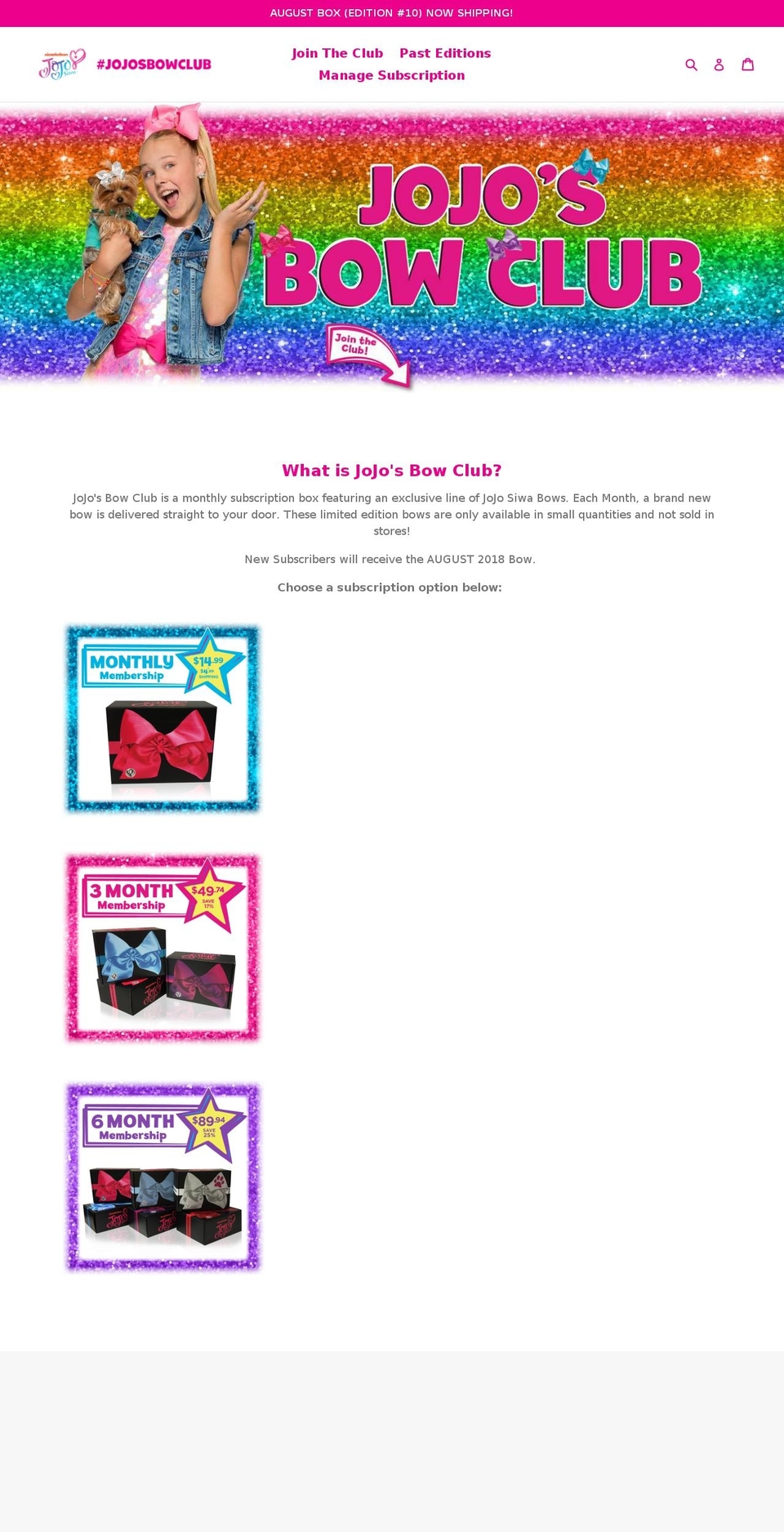 JoJo's Bow Club Ver 2.0 Shopify theme site example jojosbowclub.com