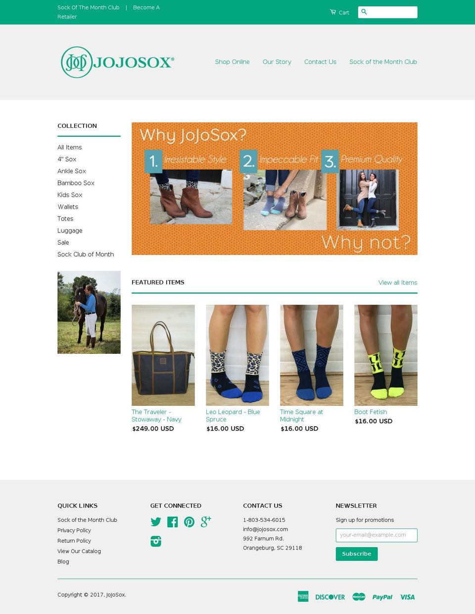 jojosox.org shopify website screenshot