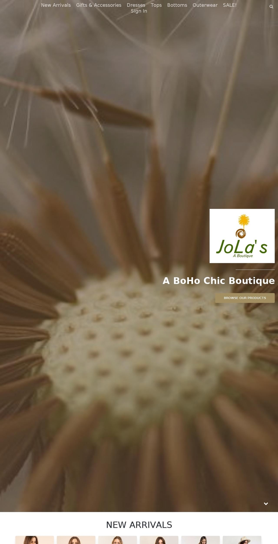 jolasboutique.net shopify website screenshot