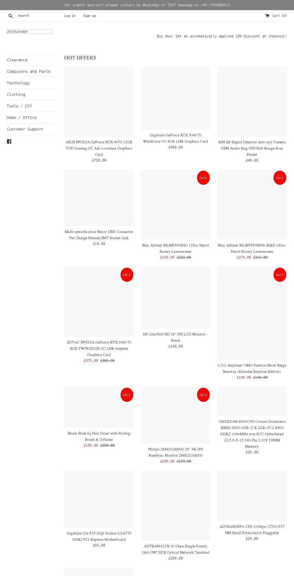 jolelondon.com shopify website screenshot