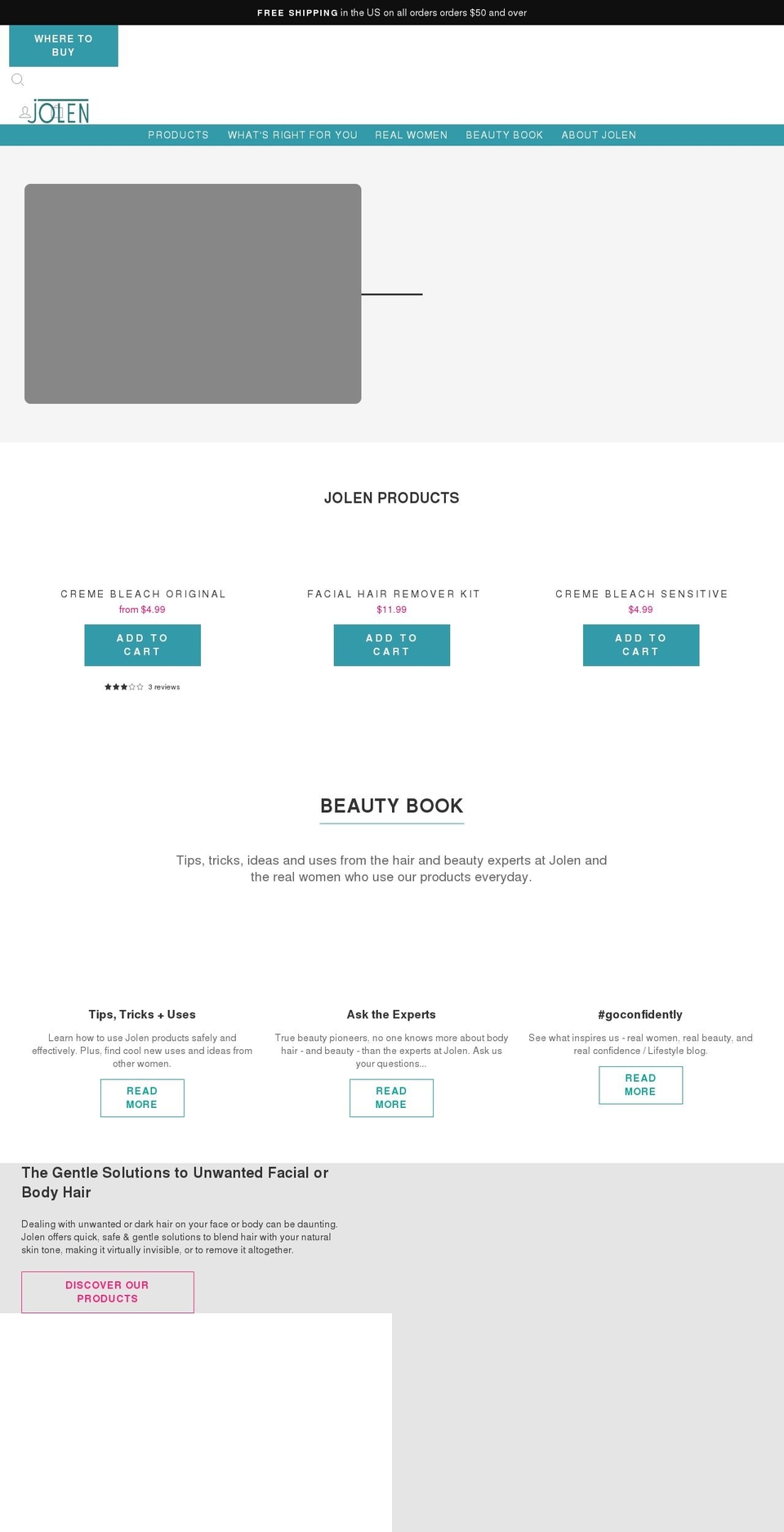 jolenbeauty.com shopify website screenshot