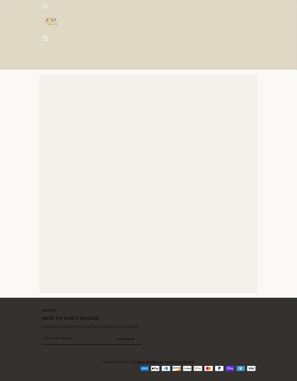 joliadairbeautylab.com shopify website screenshot