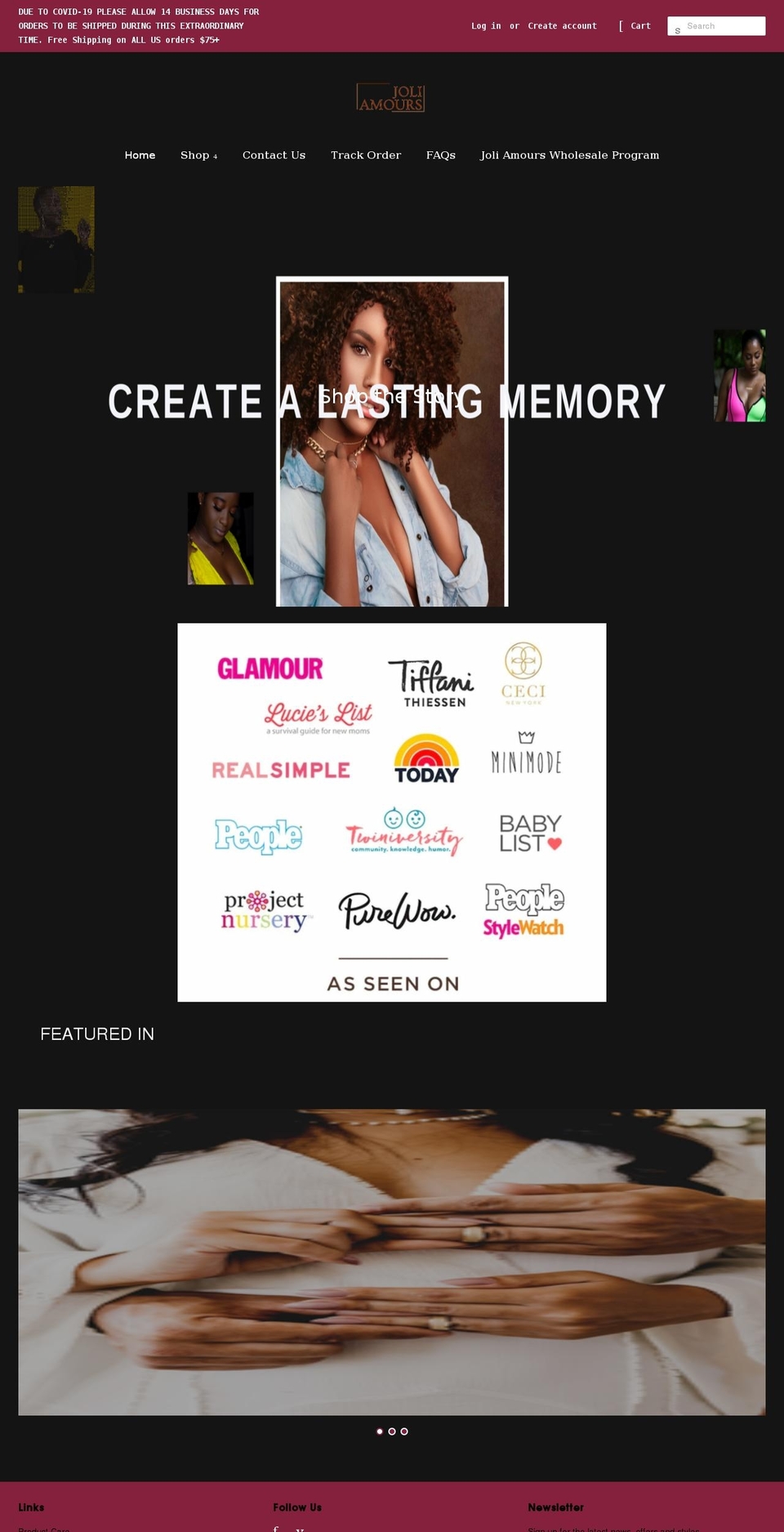 joliamours.com shopify website screenshot