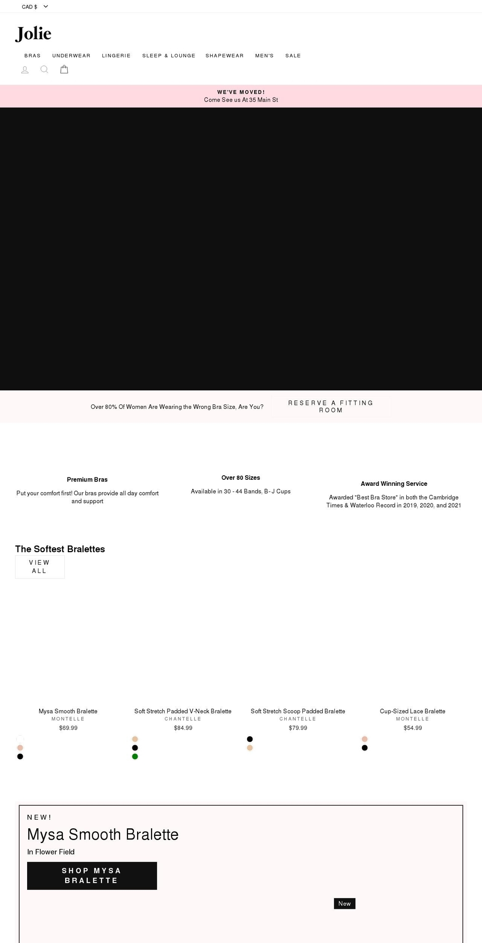 joliebrasandlingerie.com shopify website screenshot