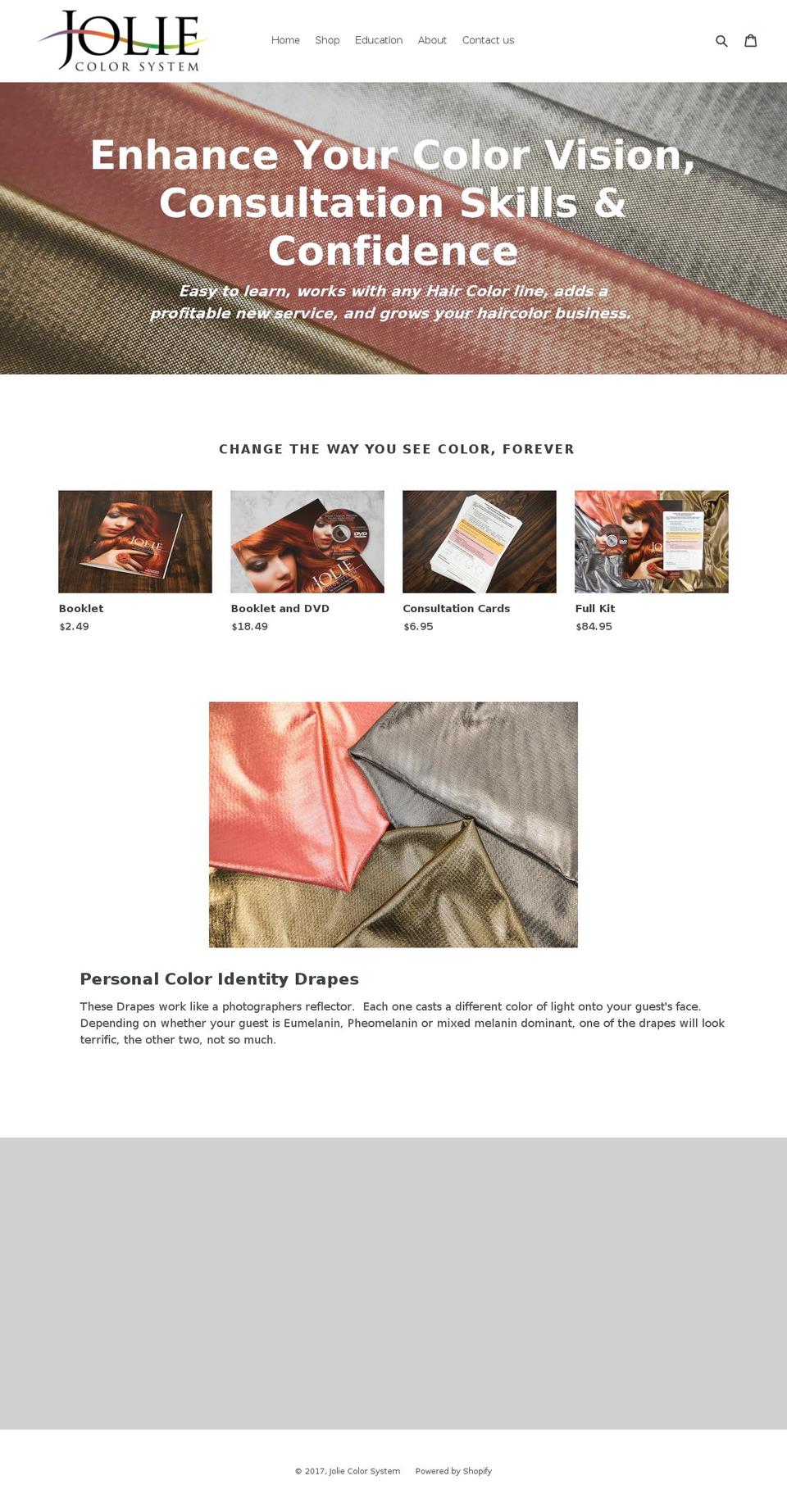 joliecolorsystem.com shopify website screenshot