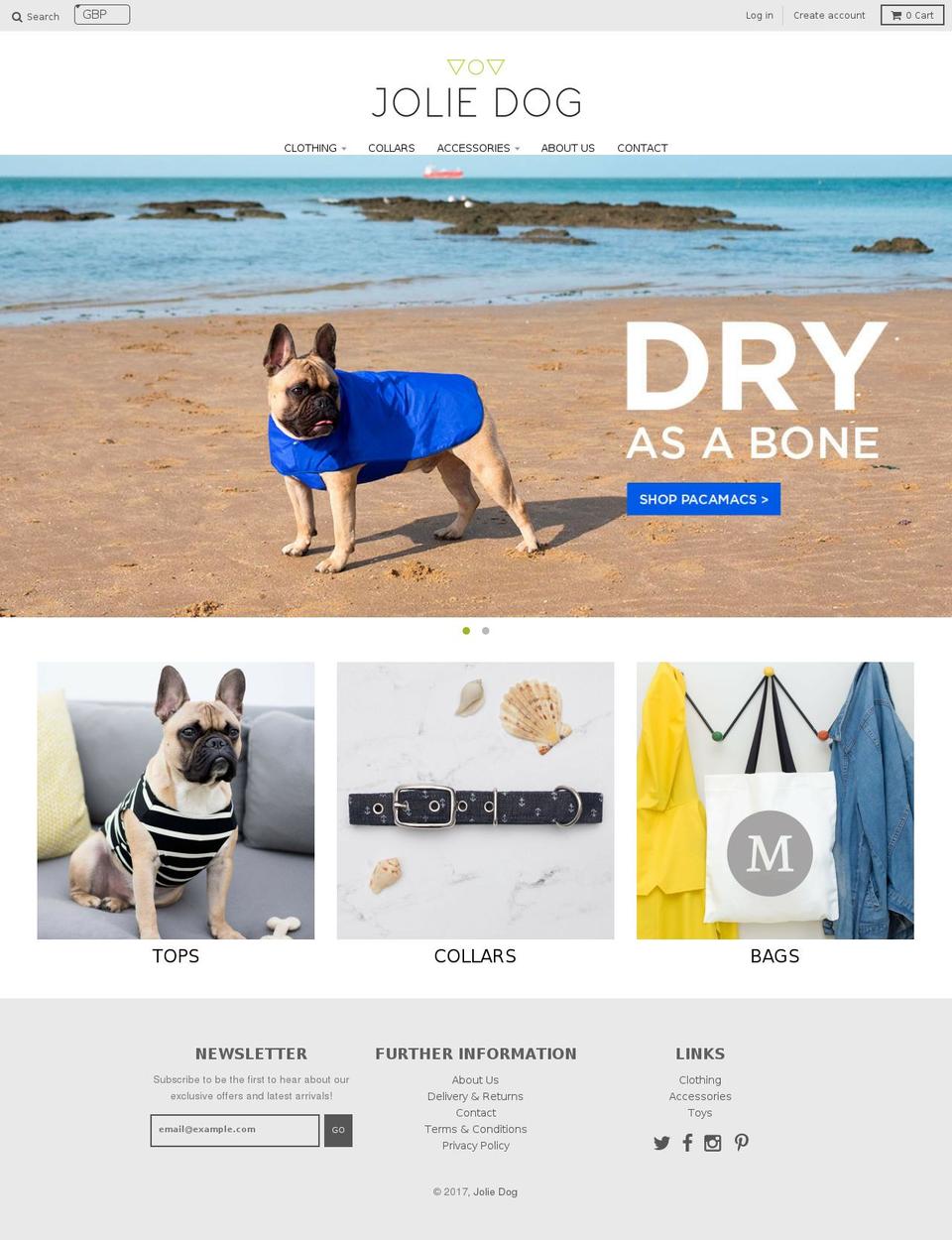 joliedog.com shopify website screenshot