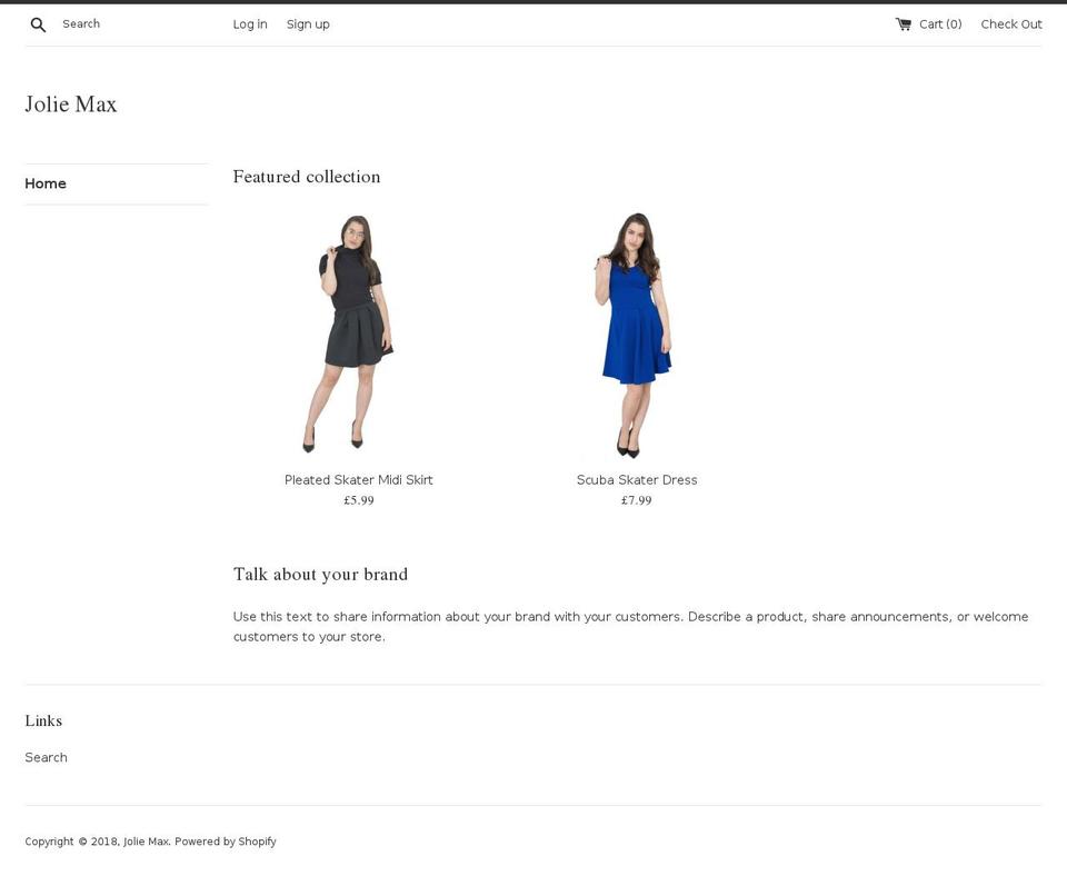 joliemax.co.uk shopify website screenshot